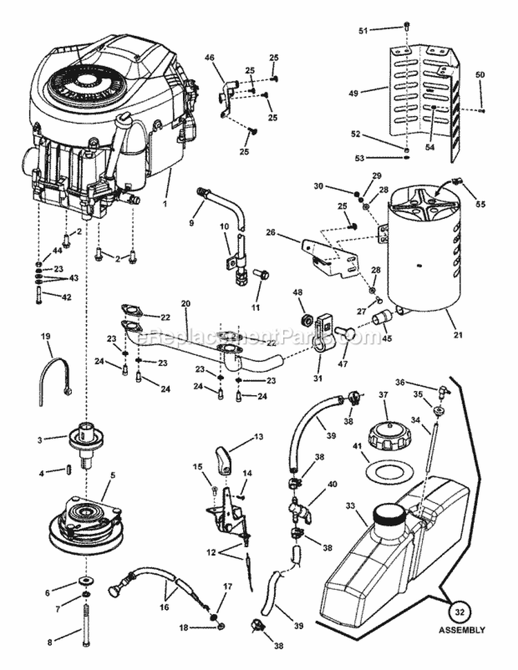 Engine Group (20  22Hp Briggs V-Twin) Diagram and Parts List for ERZT20441BVE2 7800158 Snapper Lawn Tractor