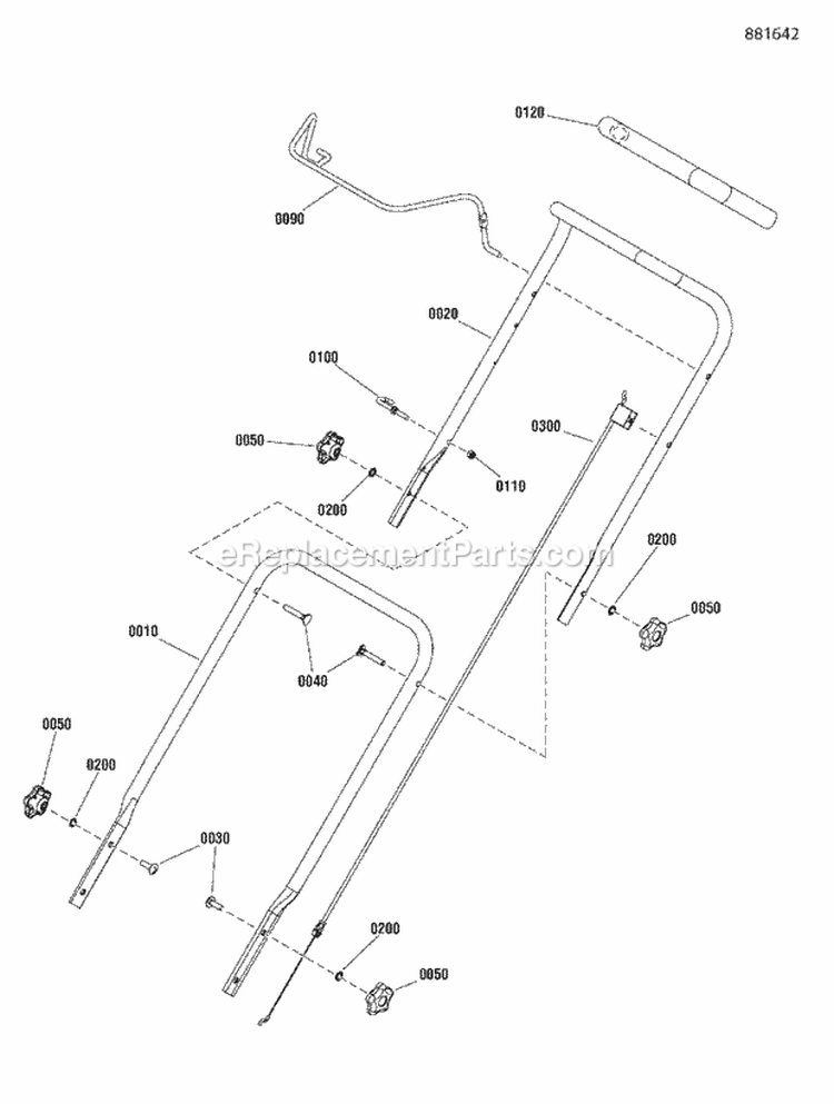 Handle Group Diagram and Parts List for S19550EX  Snapper Lawn Mower