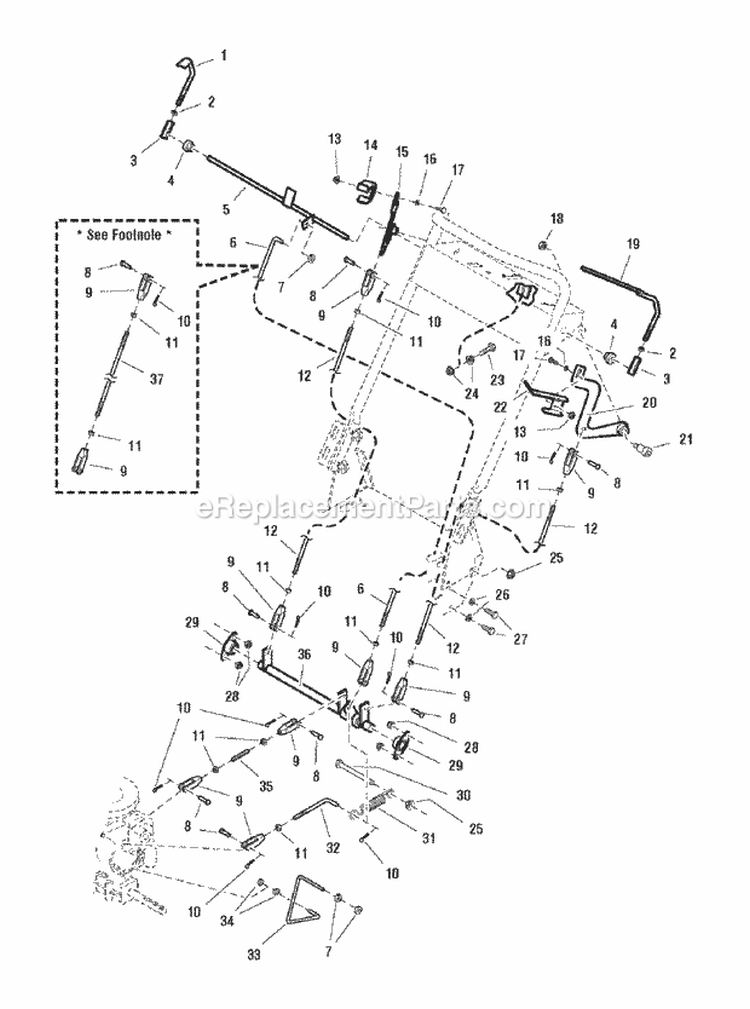 Motion Control Parking Brake  Operator Presence Group Diagram and Parts List for SFH13320KW  Snapper Lawn Mower