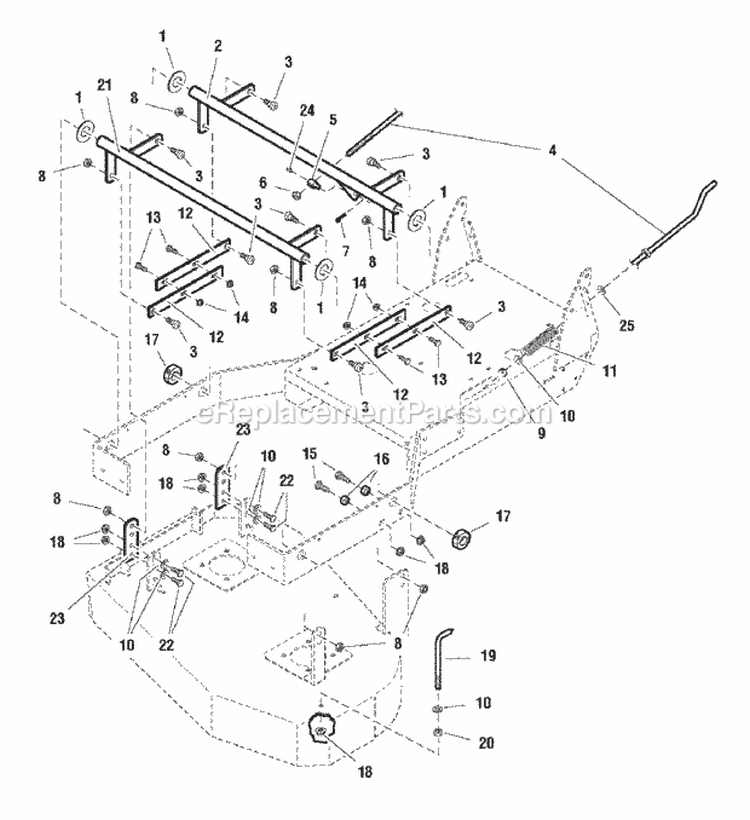 32 Mower Deck - Height Adjustment Diagram and Parts List for SFH13320KW  Snapper Lawn Mower