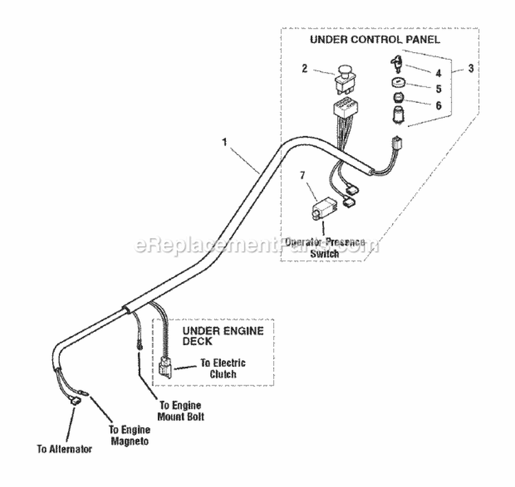 Electrical Group Diagram and Parts List for SFH13320KW  Snapper Lawn Mower
