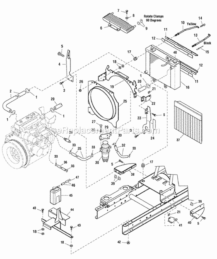 Engine Group - 27Hp Briggs  Stratton Diesel Diagram 2 Diagram and Parts List for SGT27540D 2690626 Snapper Lawn Tractor