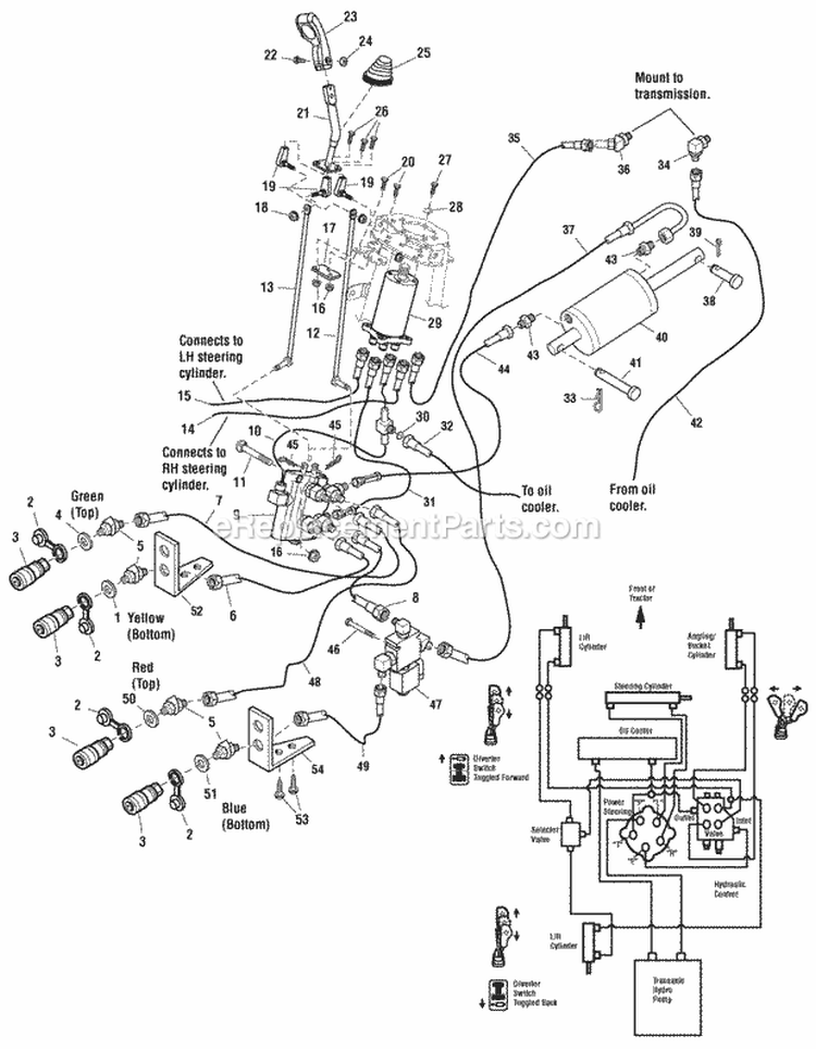 Hydraulic Group Diagram and Parts List for ESGT27540D 2690633 Snapper Lawn Tractor