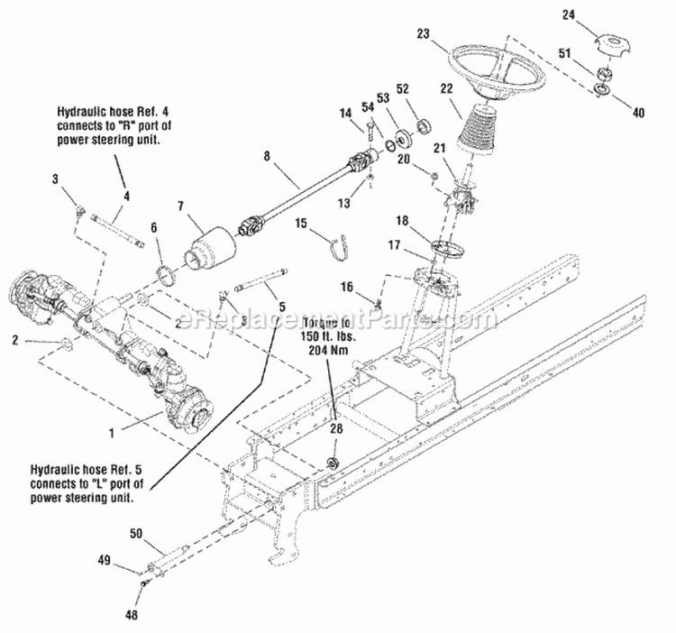 Steering  Front Axle Group Diagram and Parts List for ESGT27540D 2690633 Snapper Lawn Tractor