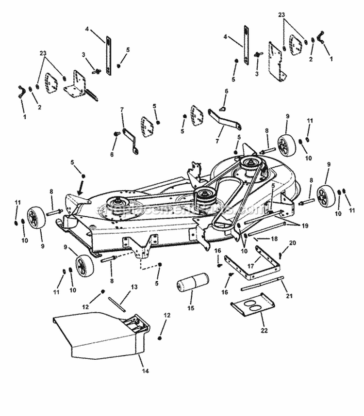 52 Deck Housing Suspension Assembly Diagram and Parts List for SLT24520FC 7800318 Snapper Lawn Tractor