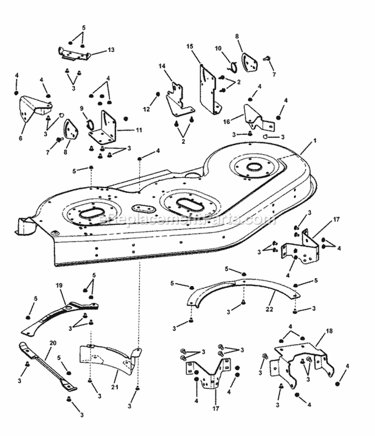 52 Mower Housing Assembly Diagram and Parts List for CSLT24520 7800345 Snapper Lawn Tractor