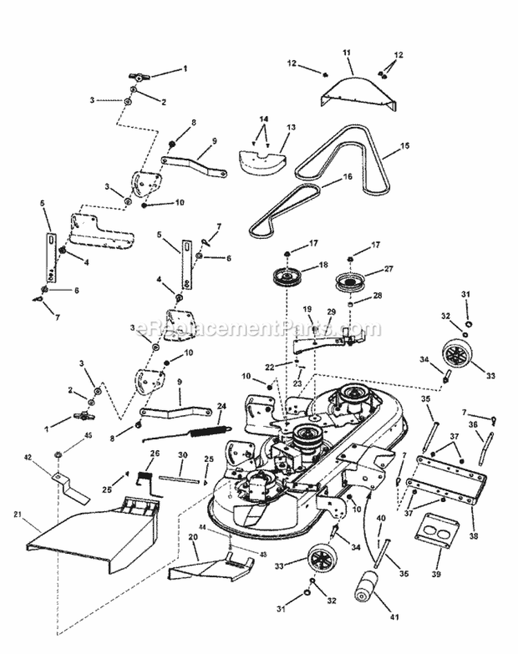 46 Mower Deck Group Diagram and Parts List for CSLT23460 7800344 Snapper Lawn Tractor