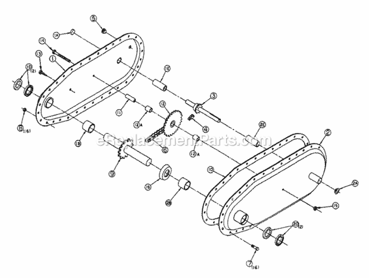 Transmission Assembly Diagram and Parts List for SMT35 80520 Snapper Tiller