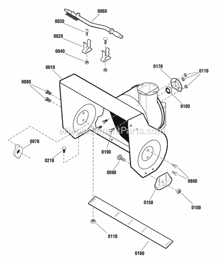 Auger Housing Group Diagram and Parts List for SNM924E  Snapper Snow Blower