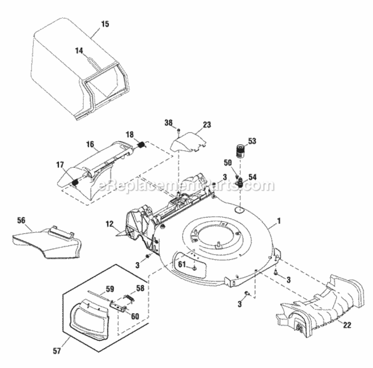 Deck_Group Diagram and Parts List for SP105 7800961-00 Snapper Lawn Mower