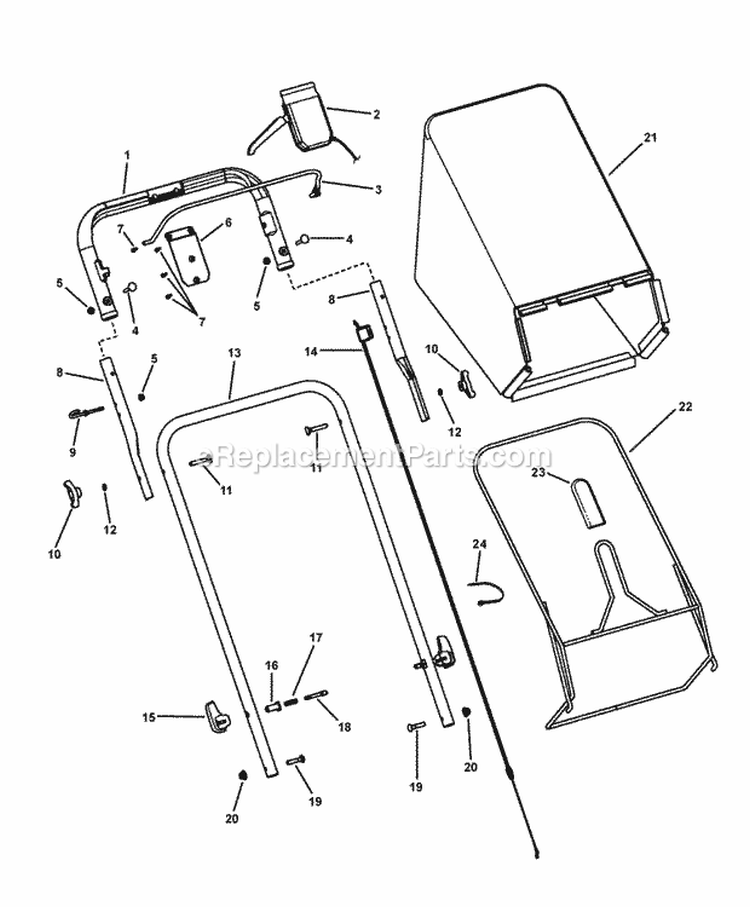 Handles  Controls (Self-Propelled) Diagram and Parts List for NSP22675 7800608 Snapper Lawn Mower