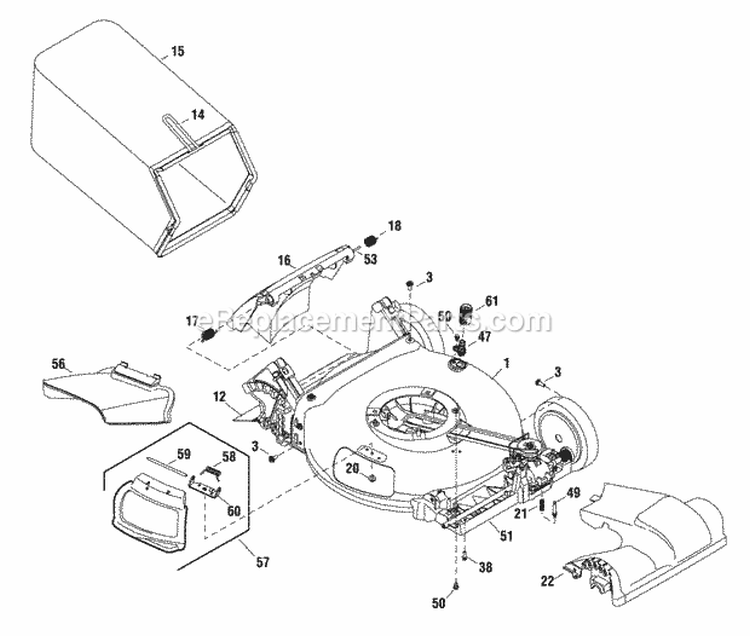 Deck Group Diagram and Parts List for SP70  Snapper Lawn Mower