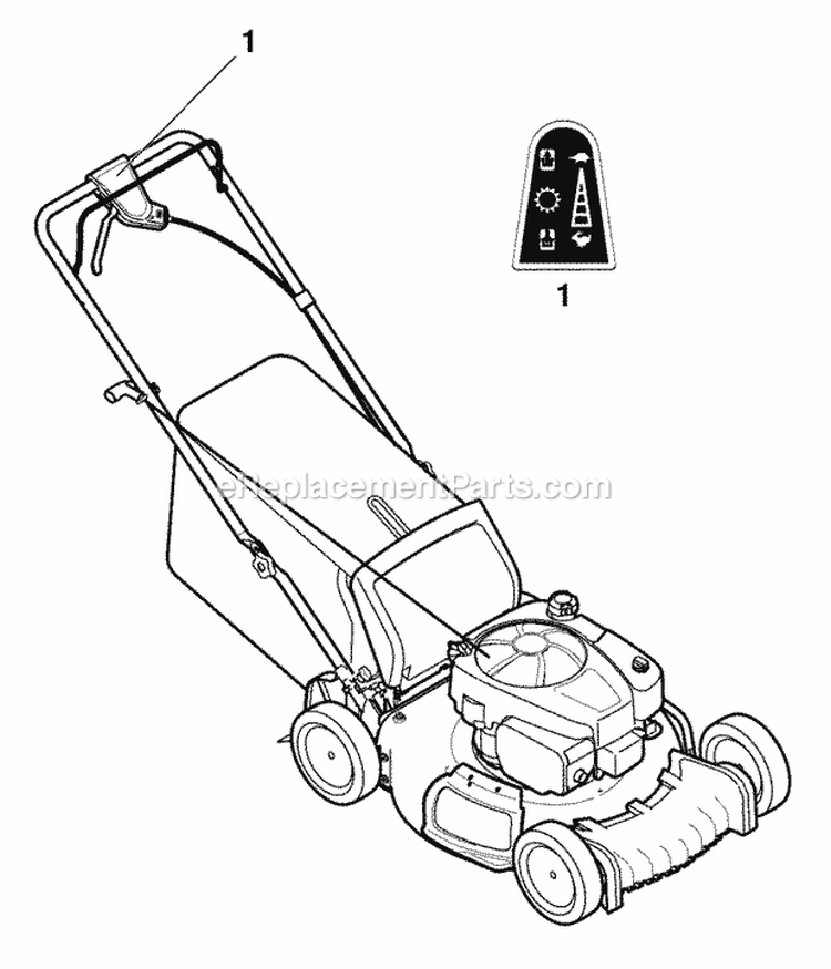 Decals Group Diagram and Parts List for SP80  Snapper Lawn Mower