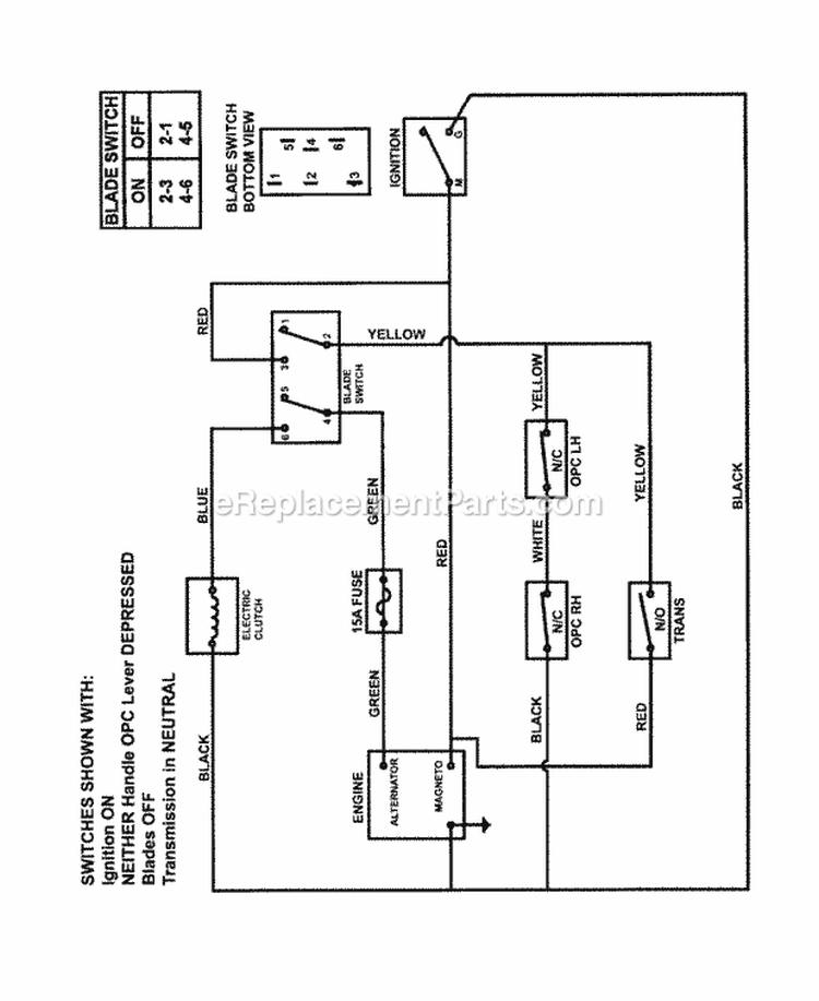 Page R Diagram and Parts List for SPE1250KW  Snapper Lawn Mower