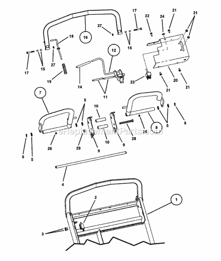 Loop Handle  Controls (Traction) Diagram and Parts List for SPEL150KH  Snapper Lawn Mower