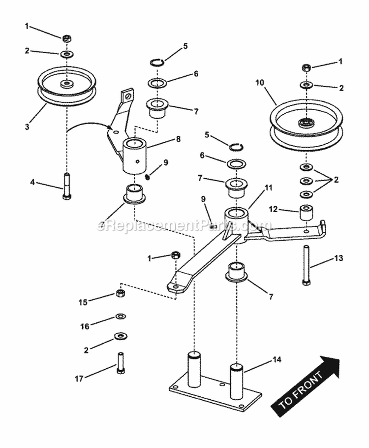 52 Deck Idler Assembly Diagram and Parts List for SPLH153KW 7082435 Snapper Lawn Mower