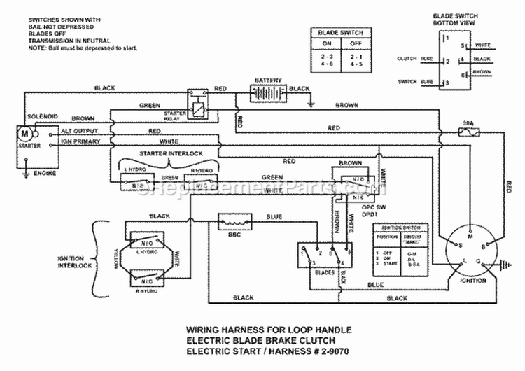 Wiring Schematics (Part 2) Diagram and Parts List for SPLH140KWE 84276 Snapper Lawn Mower