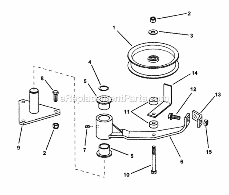36 Deck Idler Assembly Diagram and Parts List for SPLH141KW 84394 Snapper Lawn Mower