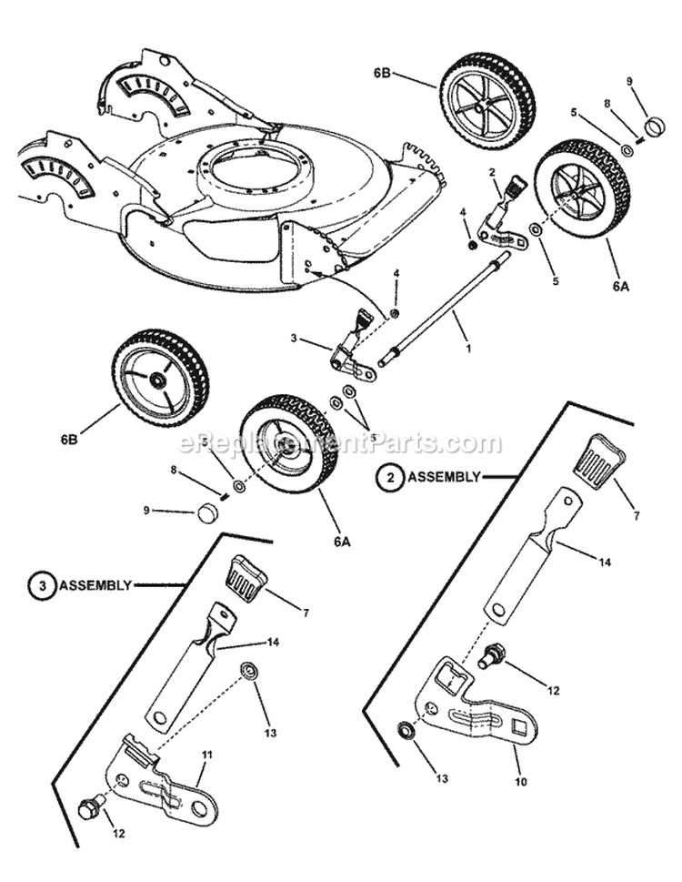 Front Wheels Diagram and Parts List for ESPV211 7800127 Snapper Lawn Mower