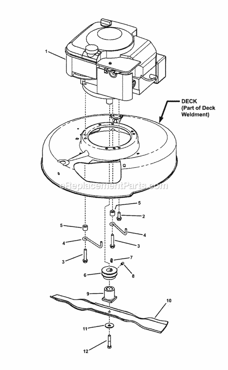Engine And Blade Diagram and Parts List for SPV211S 7800169 Snapper Lawn Mower
