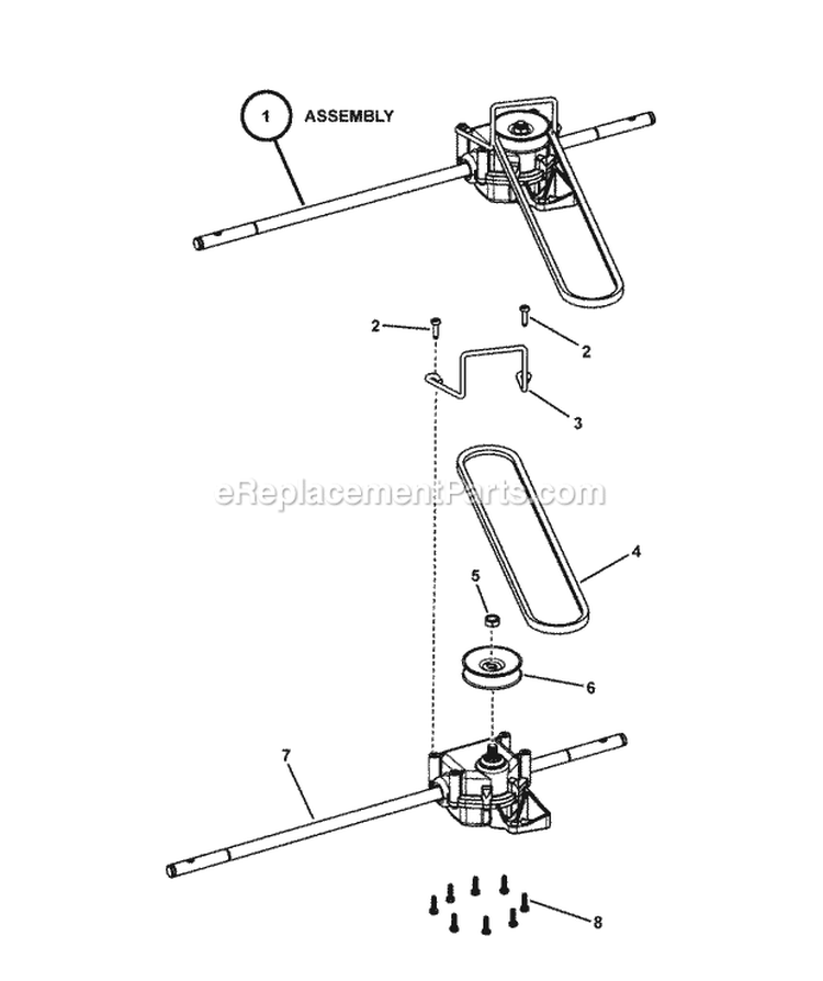 Transmission Diagram and Parts List for ESPV21675 7800253 Snapper Lawn Mower