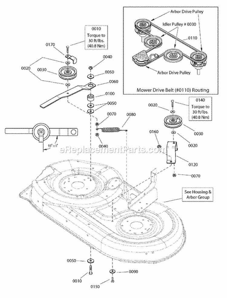 42 Mower Deck - Clutch Group Diagram and Parts List for NXT2242 2691023 Snapper Lawn Tractor