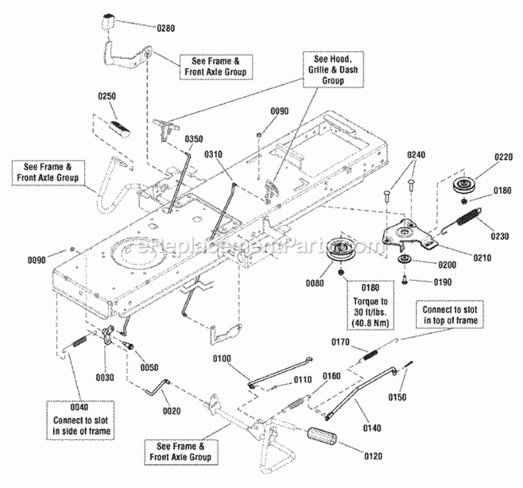 Controls Group Diagram and Parts List for ESPX2046  Snapper Lawn Tractor