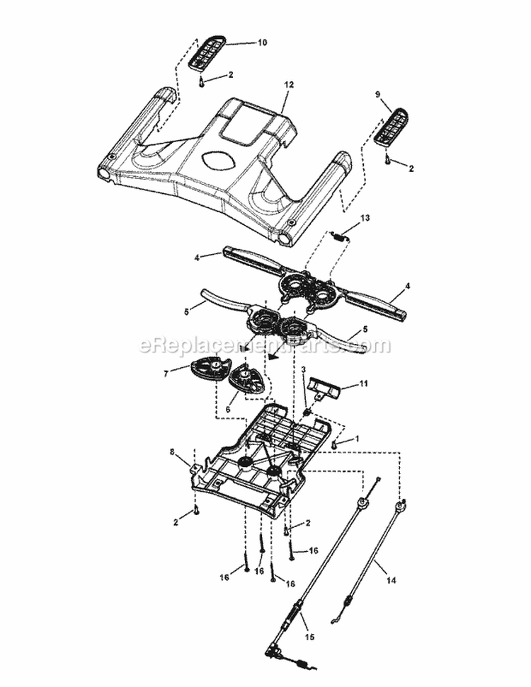 Drive Control Assembly Diagram and Parts List for NSPXV2270HW  Snapper Lawn Mower