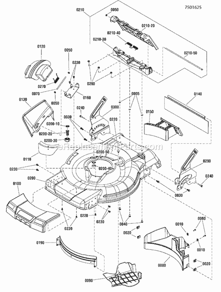 Deck Group 22 Rwd Diagram and Parts List for SPXV22725  Snapper Lawn Mower