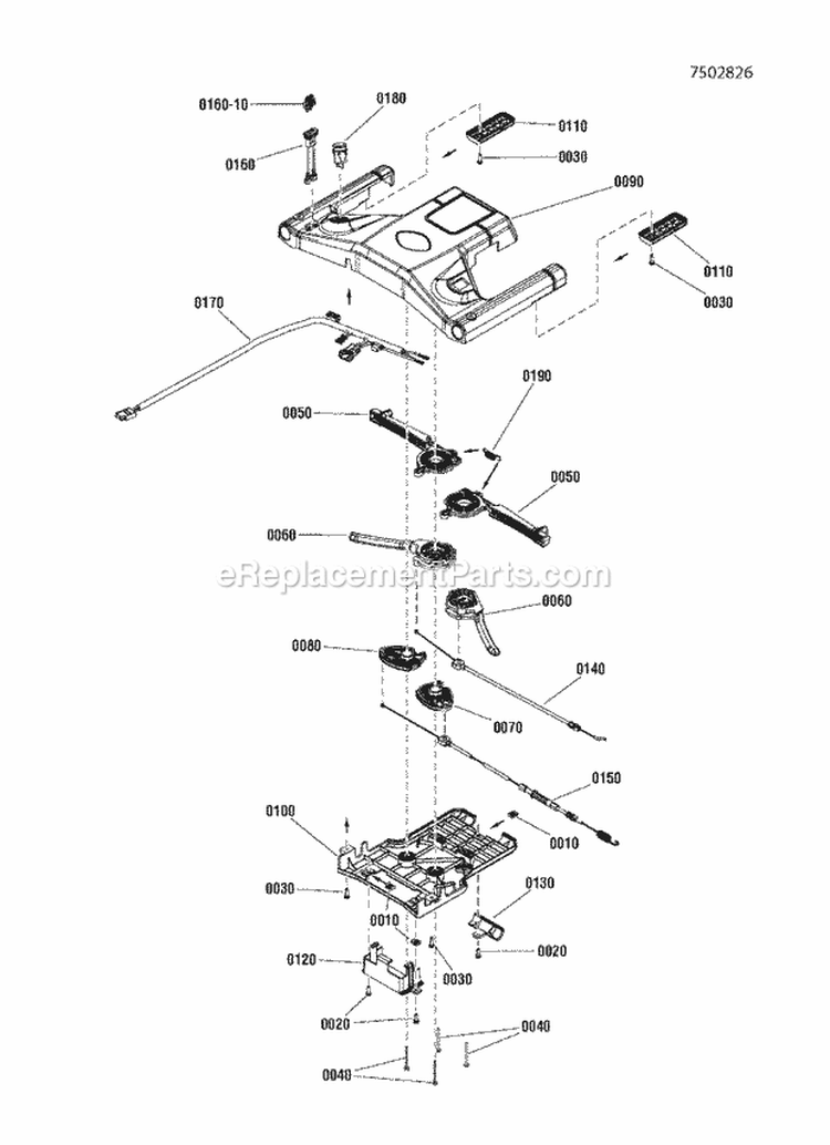 React Drive Control Assembly Electric Start Diagram and Parts List for SPXV22725E  Snapper Lawn Mower