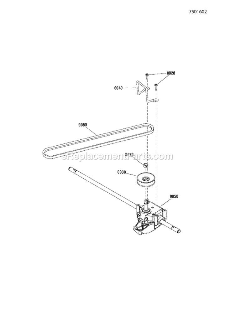 Transmission Group Diagram and Parts List for SPXV22725  Snapper Lawn Mower