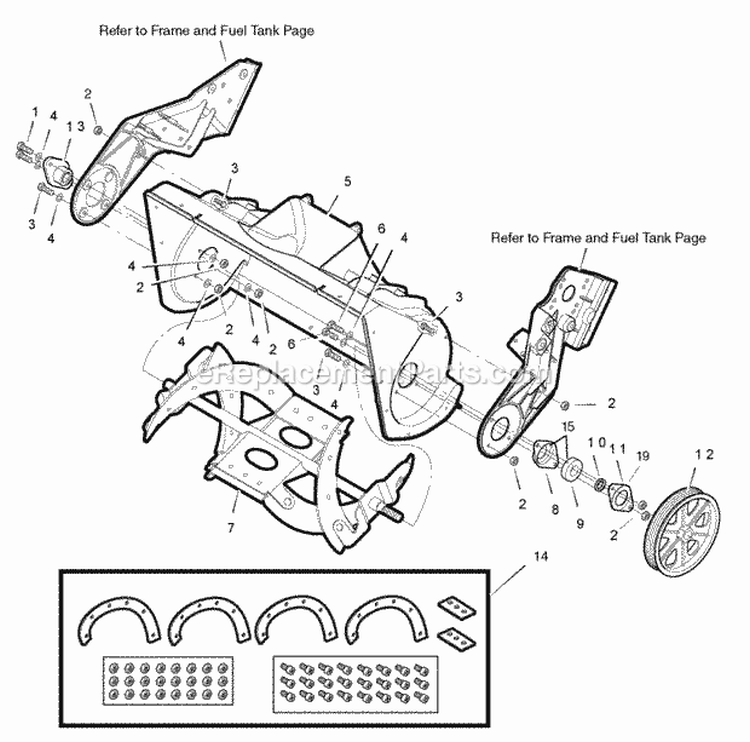 Auger And Housing Group Diagram and Parts List for ESS50220E 7800083 Snapper Snow Blower