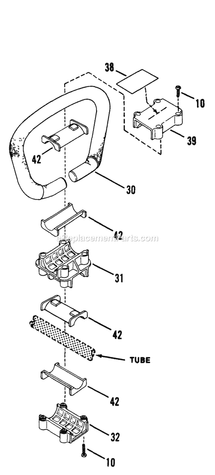 Handle Mount And Gear Head Assembly Diagram and Parts List for SST2111  Snapper Trimmer
