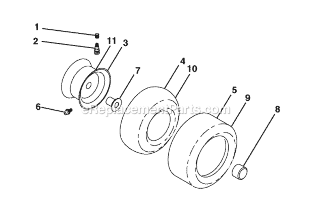 Wheels_And_Tires_Group Diagram and Parts List for ST2046 2691202-00 Snapper Lawn Tractor