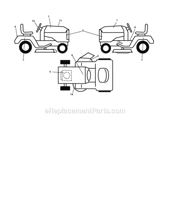 Decals_Group Diagram and Parts List for ST2046 2691202-00 Snapper Lawn Tractor