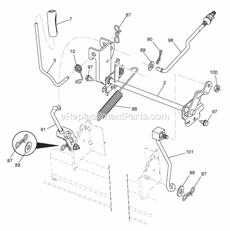 Mower_Lift_Group Diagram and Parts List for ST2046 2691202-00 Snapper Lawn Tractor