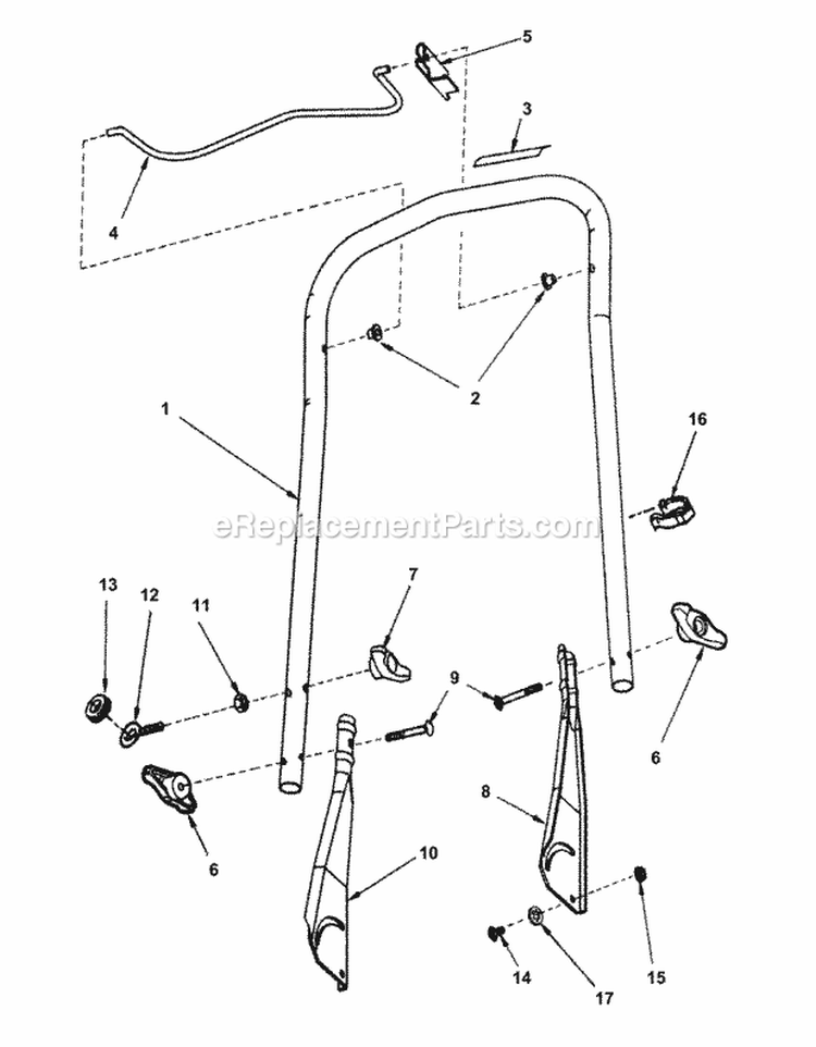 Handles Blade Control Diagram and Parts List for SX5200R  Snapper Snow Blower
