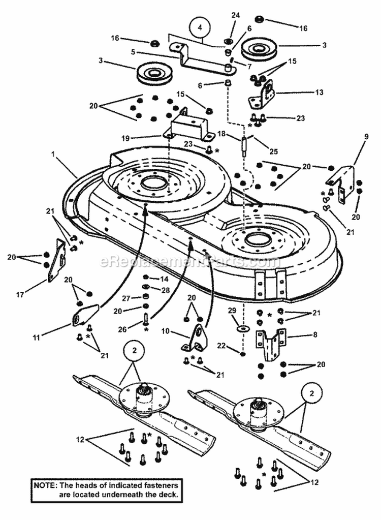 38 Mower Deck Assembly (Part 1) Diagram and Parts List for SZT18386BVE 85680 Snapper Lawn Tractor