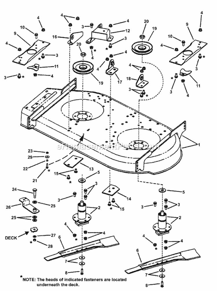 42 Mower Deck Assembly (Part 1) Diagram and Parts List for SZT18426BVE 85681 Snapper Lawn Tractor
