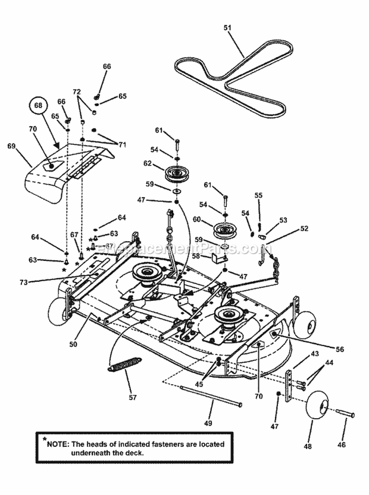 42 Mower Deck Assembly (Part 3) Diagram and Parts List for SZT18426BVE 85681 Snapper Lawn Tractor