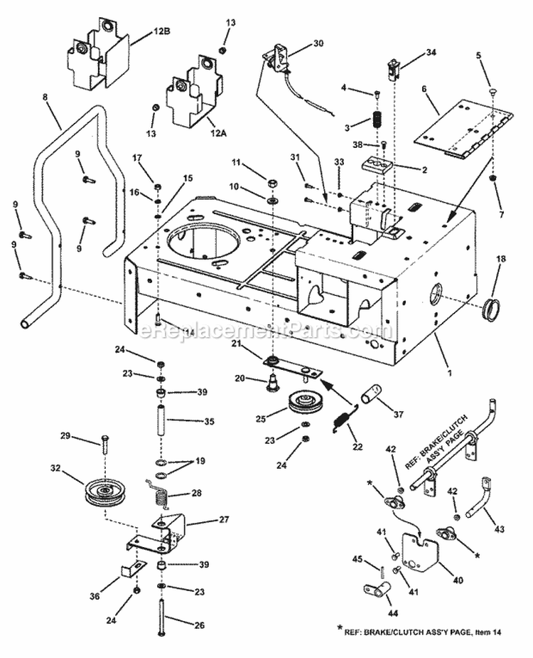 Rear Frame Assembly Diagram and Parts List for SZT18426BVE 85681 Snapper Lawn Tractor