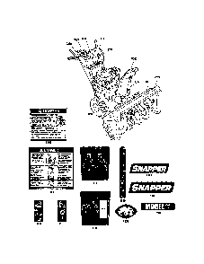 Decals Diagram and Parts List for 13088768  Snapper Snow Blower