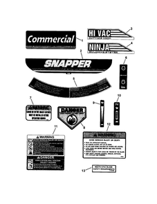 Part Location Diagram of 7100181 Snapper Decal, Commercial, Control Panel
