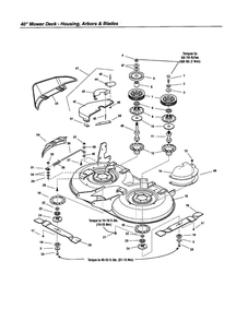 Housing/Arbors/Blades 1 Diagram and Parts List for YT2050 1694637 Snapper Lawn Tractor