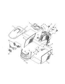 Hood/Grille/Dash Diagram and Parts List for LT2044 2690714 Snapper Lawn Tractor