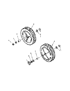 Front wheels Diagram and Parts List for NFR216012  Snapper Lawn Mower