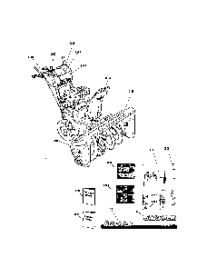 Decals Diagram and Parts List for 130887650  Snapper Snow Blower