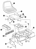Seat Rear Fender Diagram and Parts List for 1600 80024 Snapper Lawn Tractor