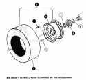 Rear Wheels Diagram and Parts List for 1600 80024 Snapper Lawn Tractor