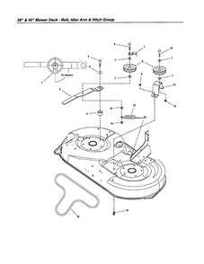 Belt/Idler Arm/Hitch 1 Diagram and Parts List for ELT2044 2690594 Snapper Lawn Tractor